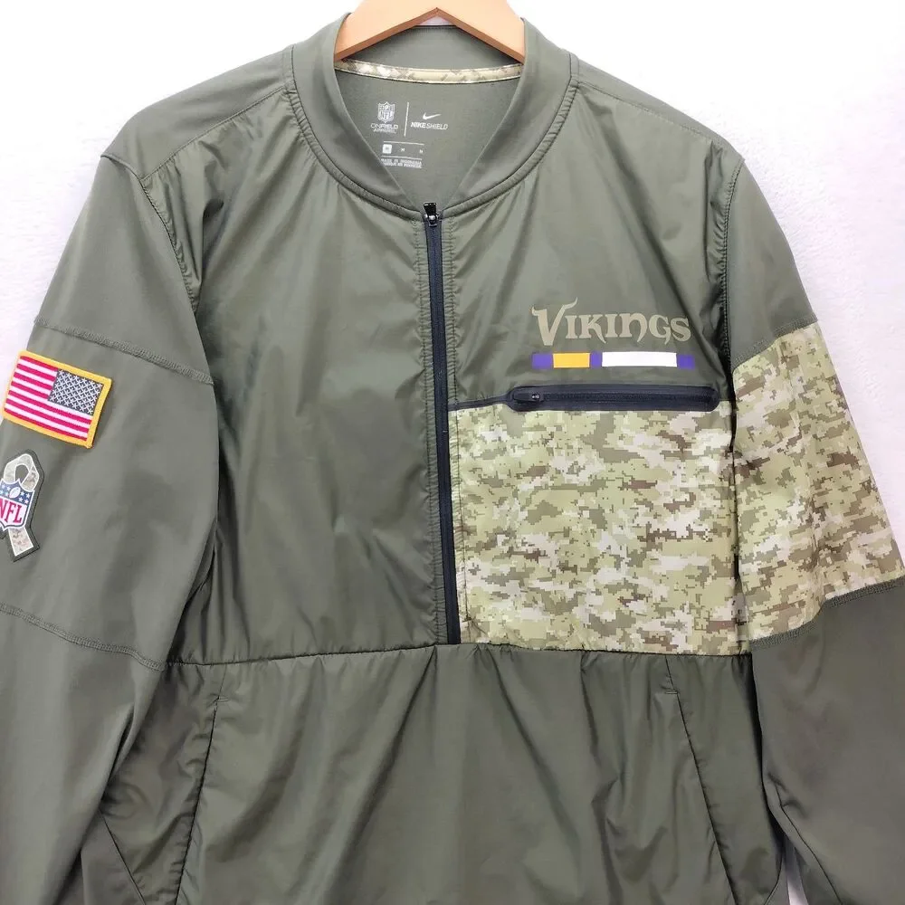 Minnesota Vikings Nike Salute to Service Jacket Men M Camo Military On Field USA